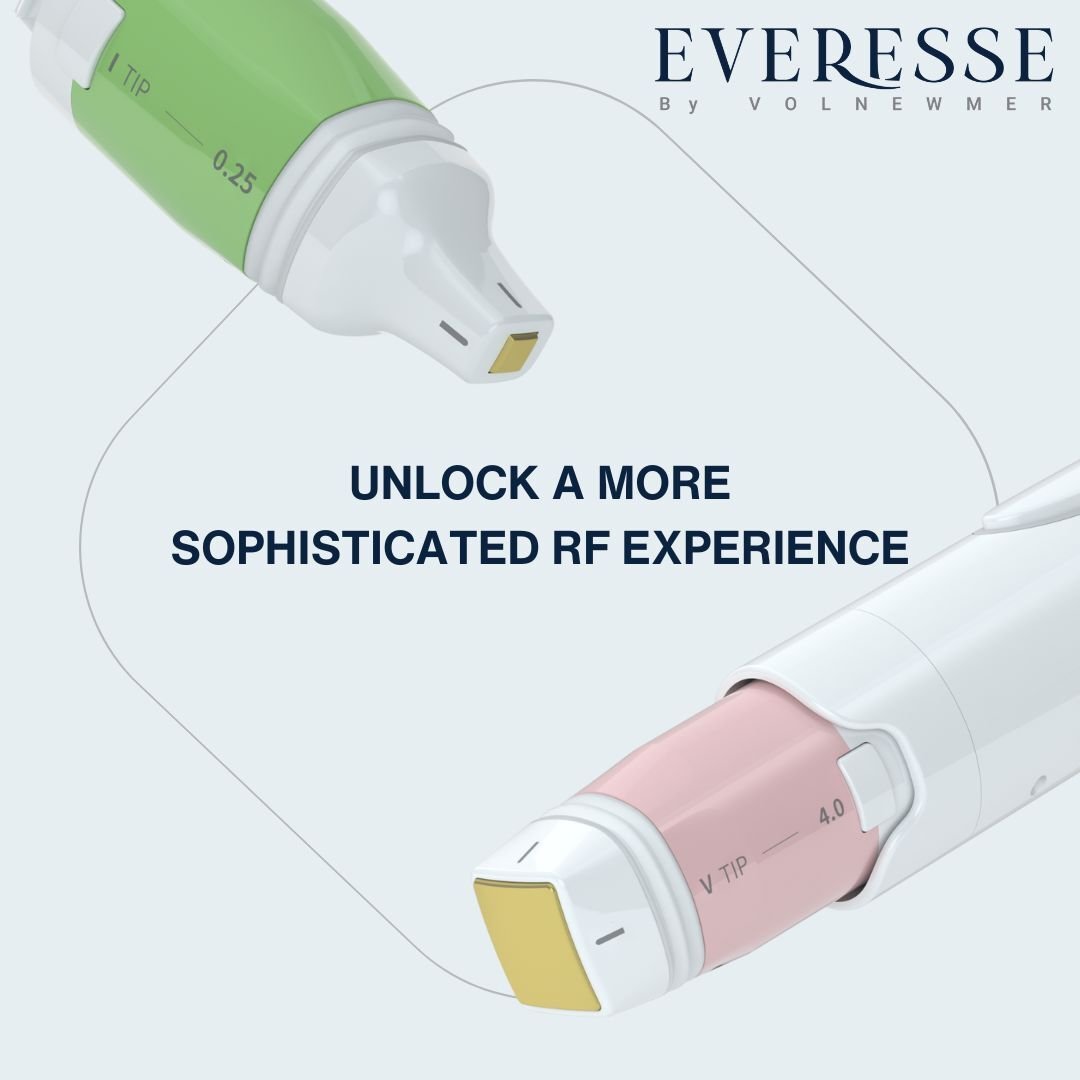 Everesse devices and logo with text - unlock a more sophisticated RF experience